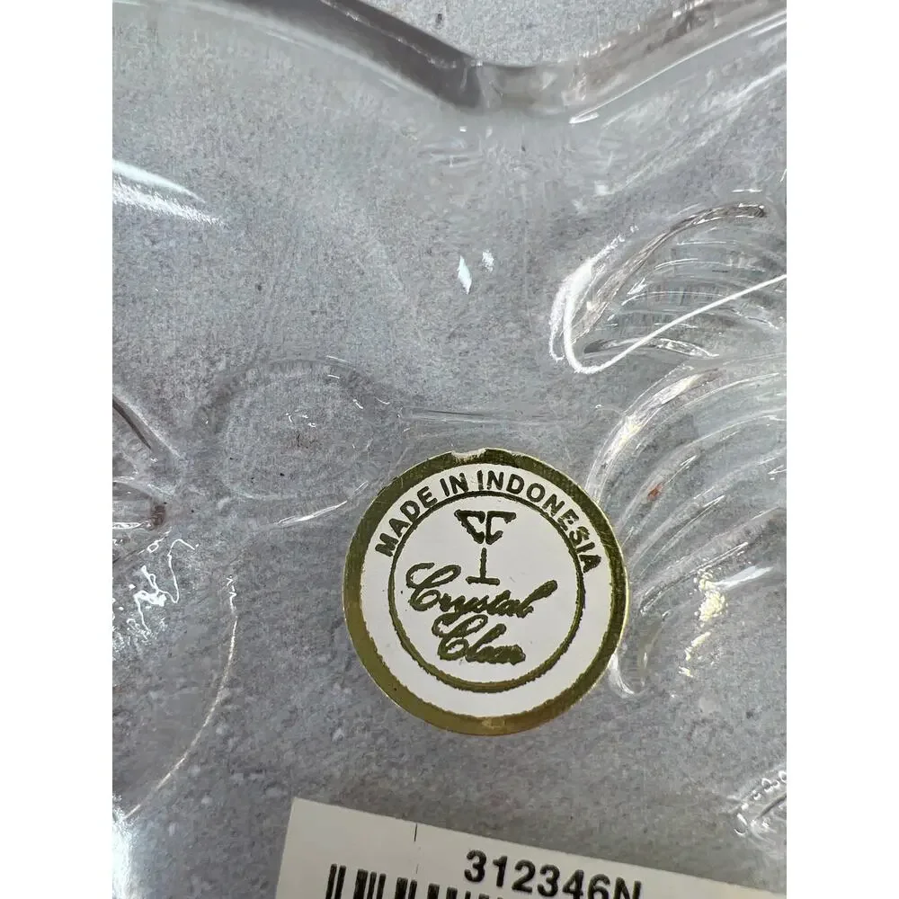 Crystal Clear Heart Shaped Candy/ Jelly‎ Dish Hummingbird and Flower Design 6
